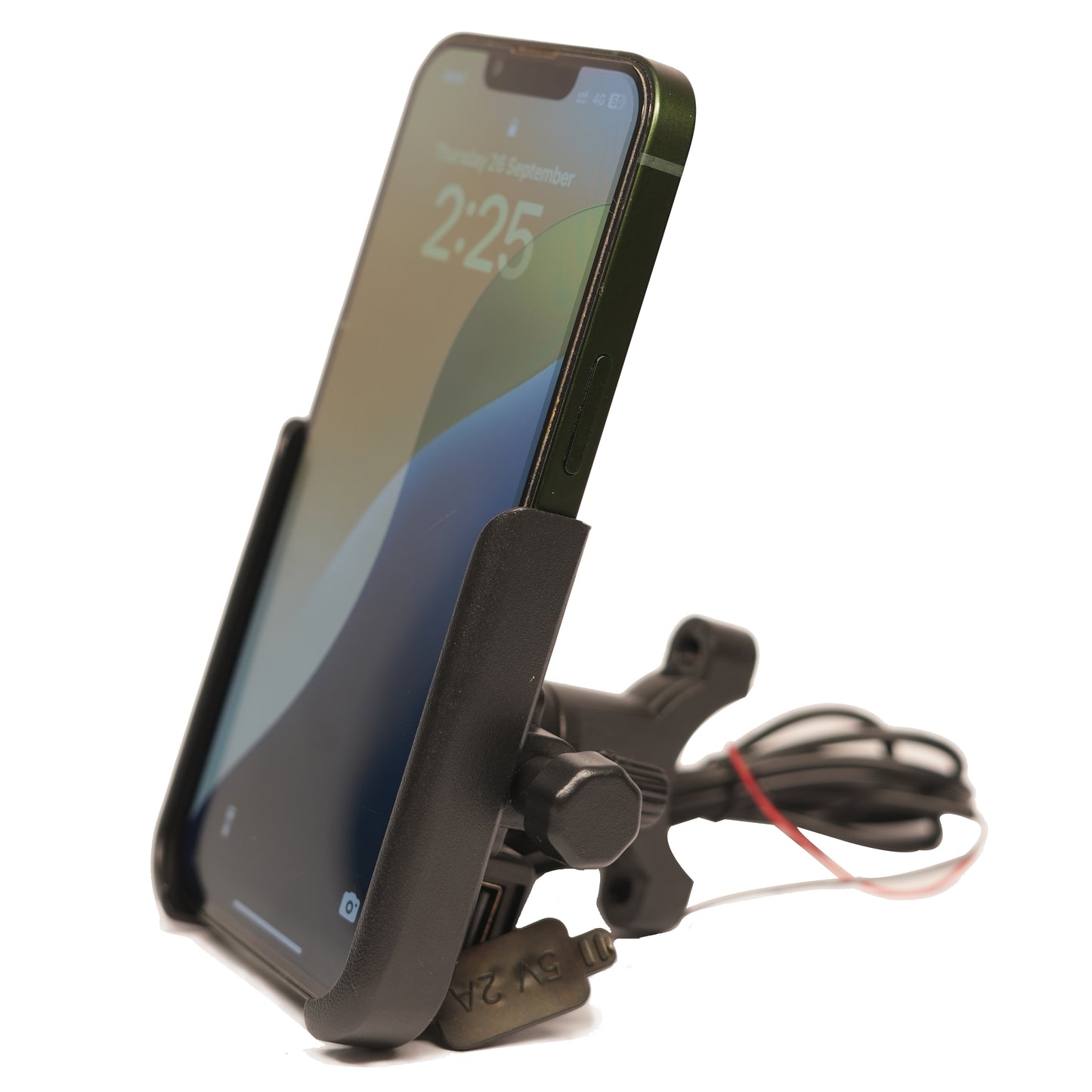 Mobile phone bracket Mount with Fast USB Charger, Ideal for Maps and GPS Navigation (Black)