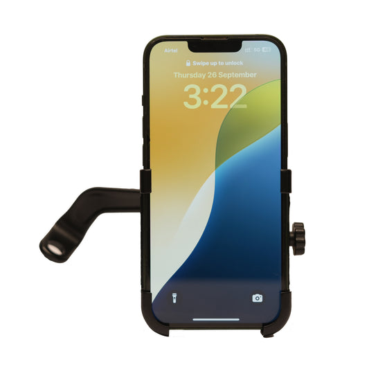 Metal Mobile Phone Holder Handlebar Mount Stand 360 Degree Rotational (WITHOUT CHARGER)